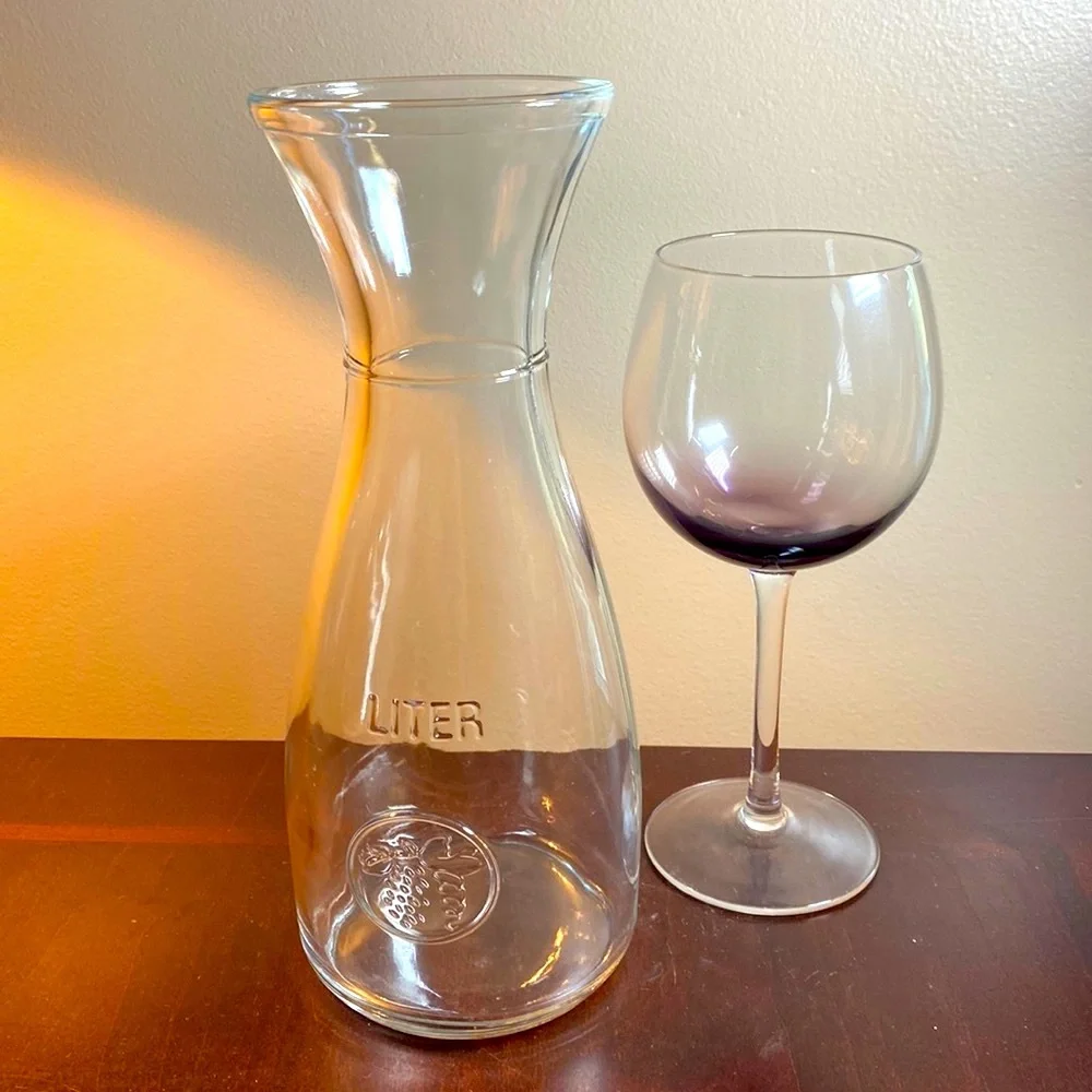Vintage Stylesetter One Liter Glass Wine Water Carafe Decanter